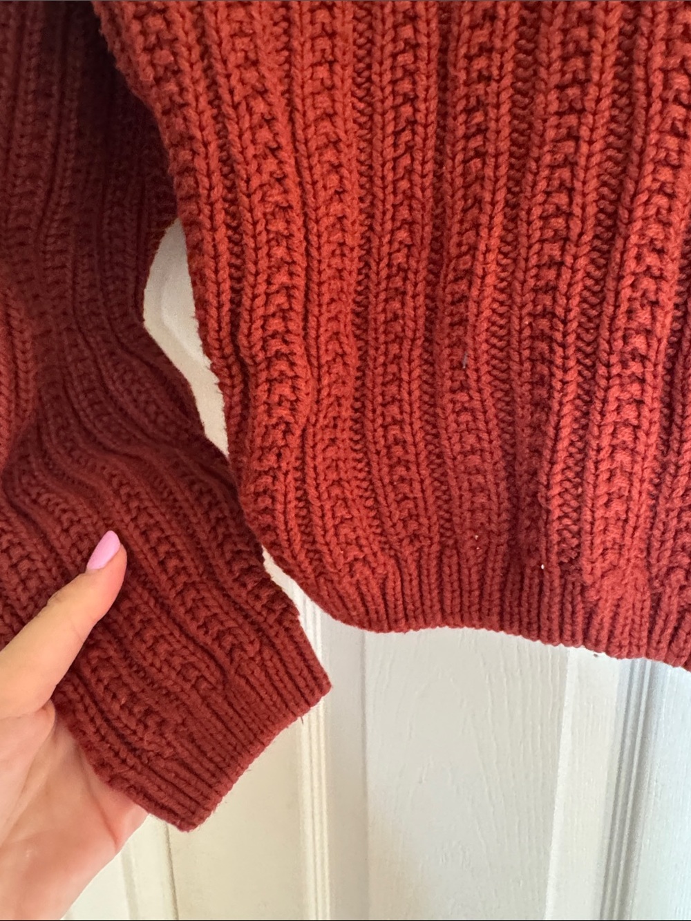Universal Thread Ribbed Crewneck Sweater in Rust - Picture 4 of 4
